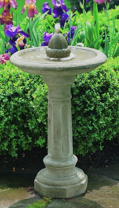 stone acorn birdbath fountain