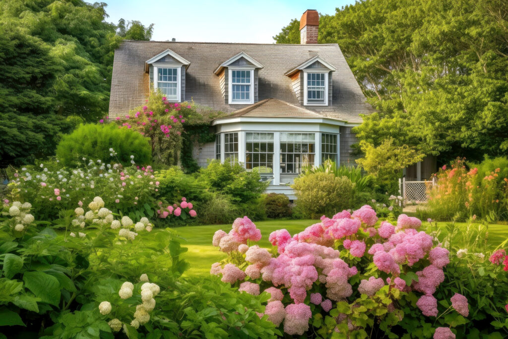 home with beautiful landscaping